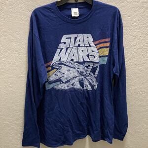 Star Wars XL Long Sleeve Millennium Falcon 77 Blue